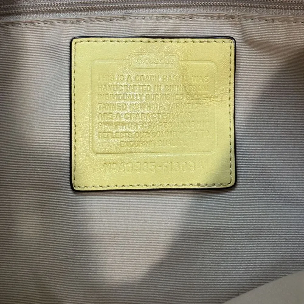 Vtg Coach Yellow Leather Hobo Shoulder Bag F13094 Y2K Slouchy